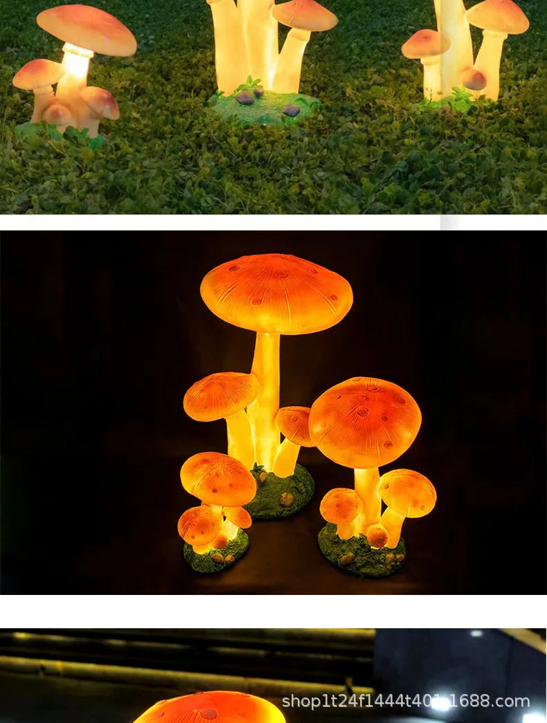 Lampada Fungo Solare in Resina Decorativa