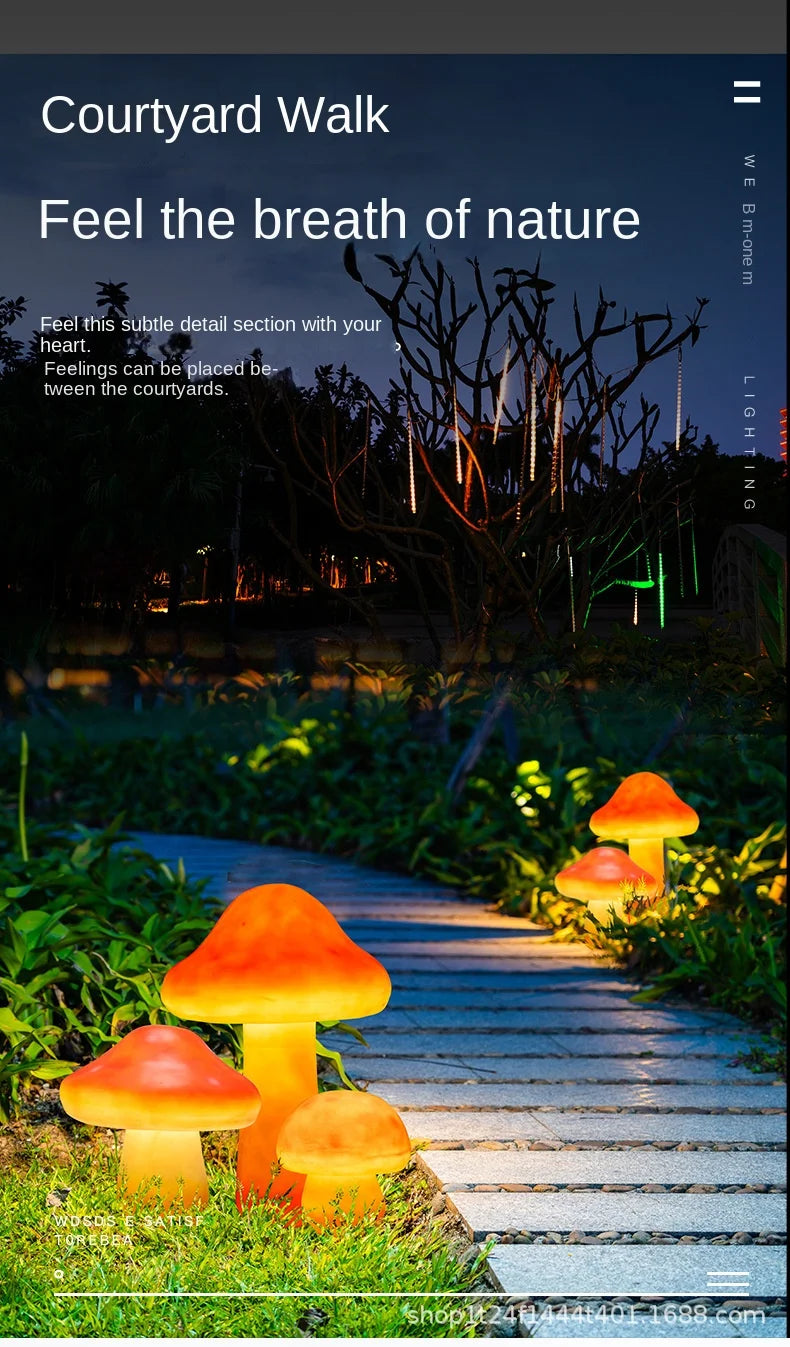 Lampada Fungo Solare in Resina Decorativa