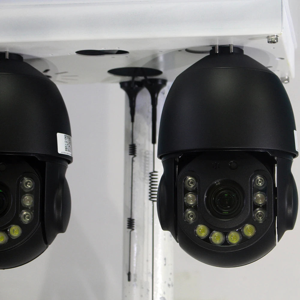 SZGOING Farm Wireless Outdoor Perimeter Security Alarm Light System Dual Solar Panel 8MP CMOS CCTV Surveillance Wide Angle