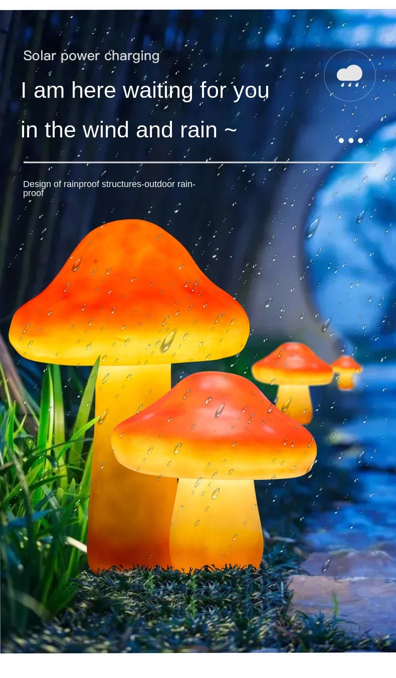 Lampada Fungo Solare in Resina Decorativa