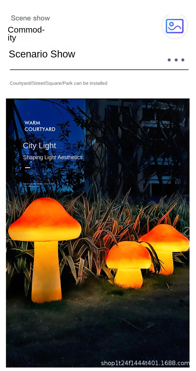 Lampada Fungo Solare in Resina Decorativa