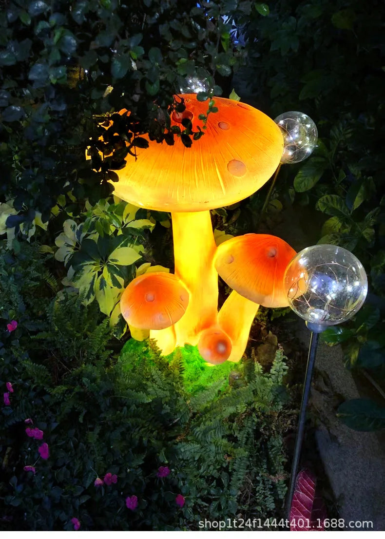 Lampada Fungo Solare in Resina Decorativa