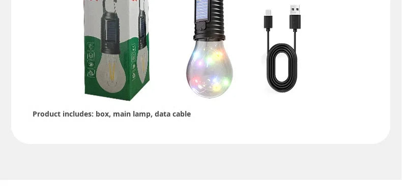 Lampadina LED Solare Ricaricabile da Campeggio