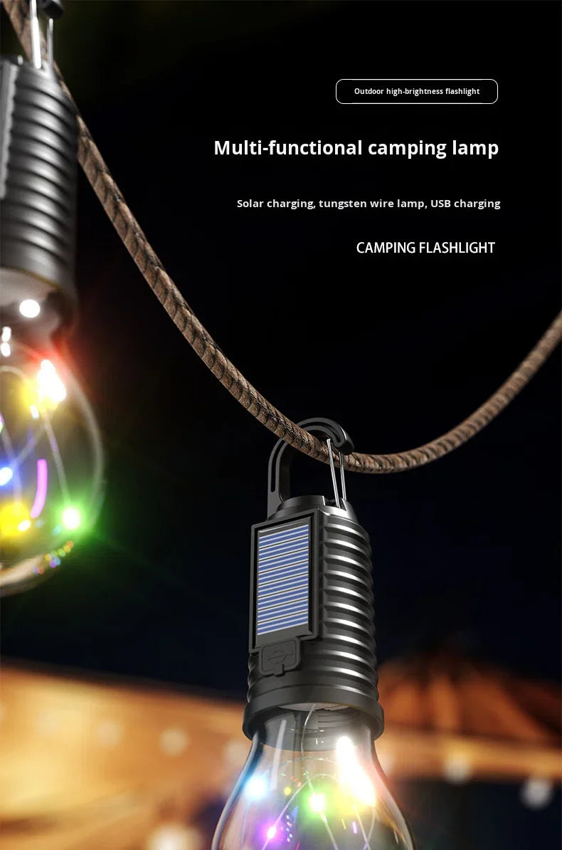 Lampadina LED Solare Ricaricabile da Campeggio