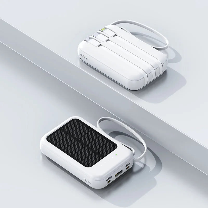 20000 MAh Large Capacity Solar Power Bank Portable Self-contained Four-wire Mini Power Bank Wholesale 4 Outputs And 3 Inputs