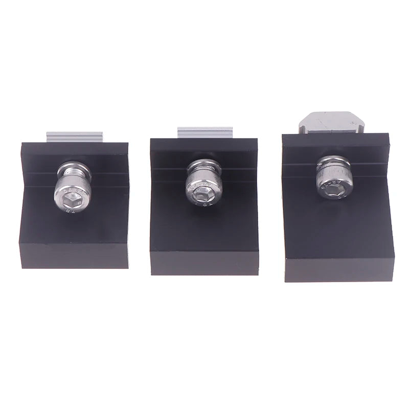 10pcs Solar Panel Mounting Fixing Clamp Adjustable Bracket End & Mid Clamp PV Panel Clip For Solar Panel PV Install Accessories