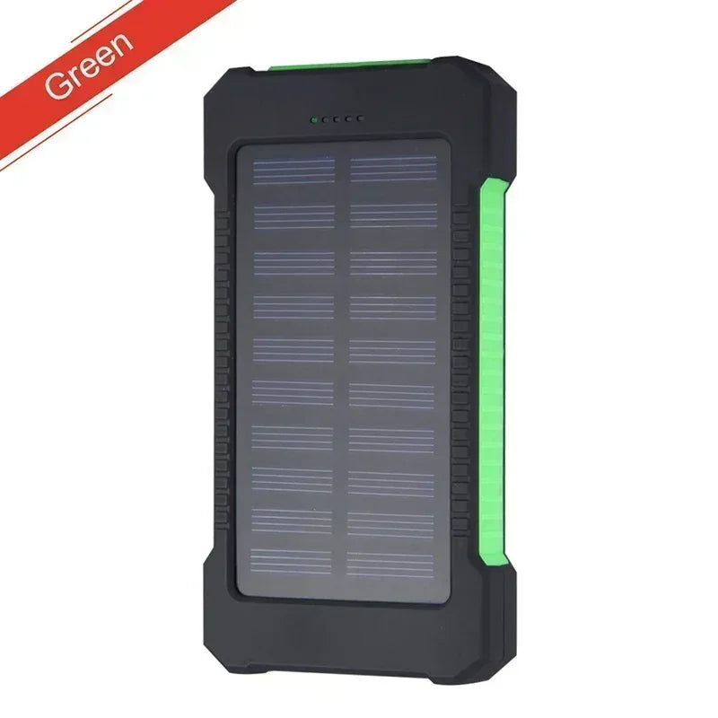 Solar Power Bank 100000mAh External Battery Portable Charger Waterproof Power Bank with SOS Flashlight for IPhone Xiaomi Huawei