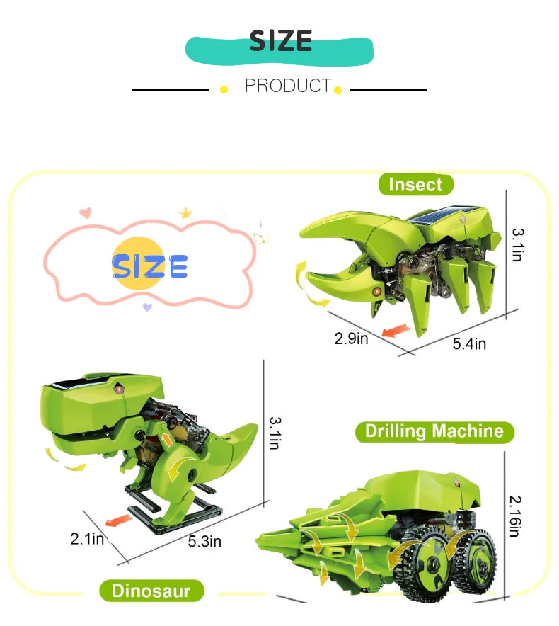 Kit Robot Dinosauro Solare STEM
