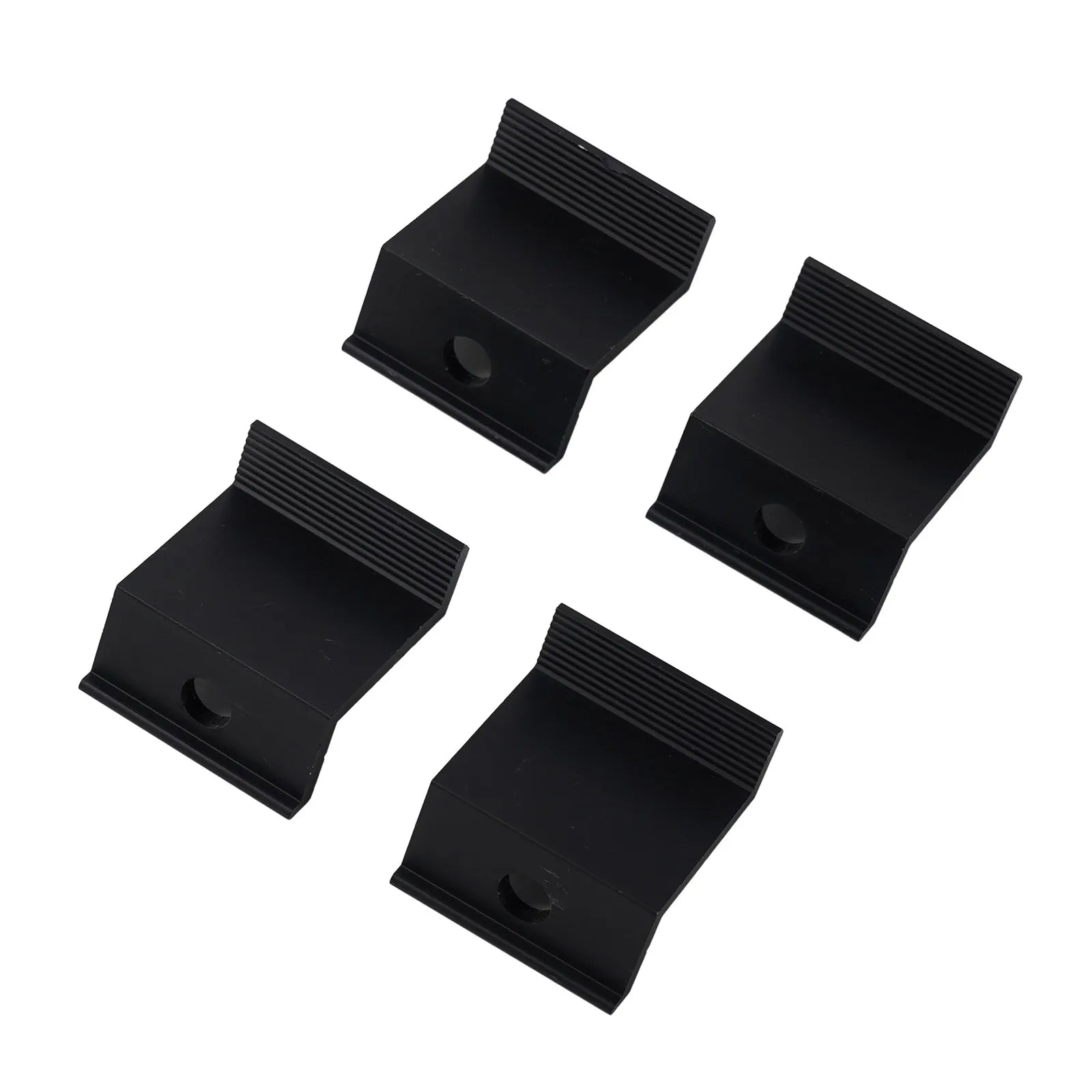 4Pcs End Clamp PV Solar Panel Mount Accessories PV End Clamp Aluminum Alloy Black Photovoltaic Bracket Side Pressure Block