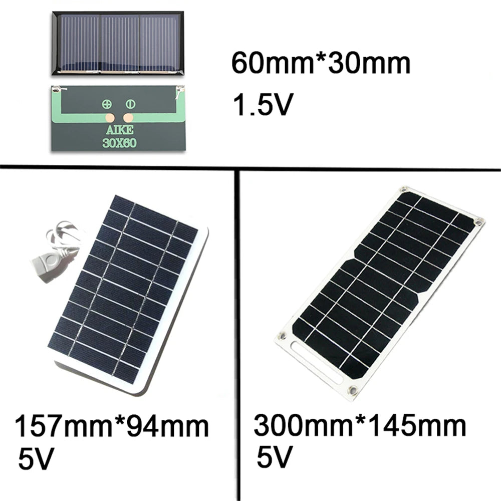 USB Solar Panel Outdoor 10W 5V Portable Solar Charger Pane Climbing Fast Charger Polysilicon Travel DIY Solar Charger Generator
