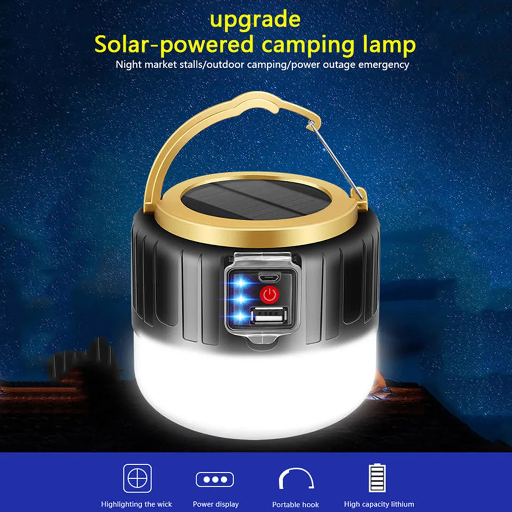 USB Solar Lights for Trips Rechargeable Garden Solar Lamp Led Portable Lantern Multifunctional Solar Camping Lights DC 5V