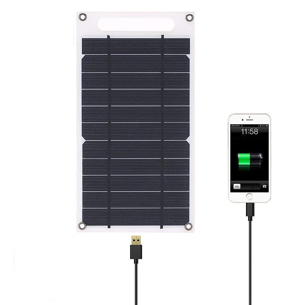 USB Solar Panel Outdoor 10W 5V Portable Solar Charger Pane Climbing Fast Charger Polysilicon Travel DIY Solar Charger Generator