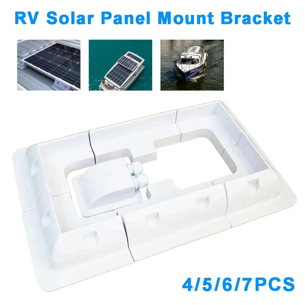 Solar Panel Mounting Fixing Bracket Kit Wire Box RV Roof Top Solar PV ABS Supporting Holder For Caravan Camper Boat Motorhomes