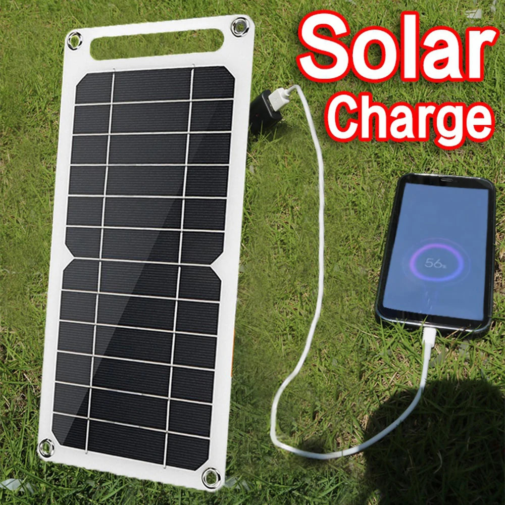 USB Solar Panel Outdoor 10W 5V Portable Solar Charger Pane Climbing Fast Charger Polysilicon Travel DIY Solar Charger Generator
