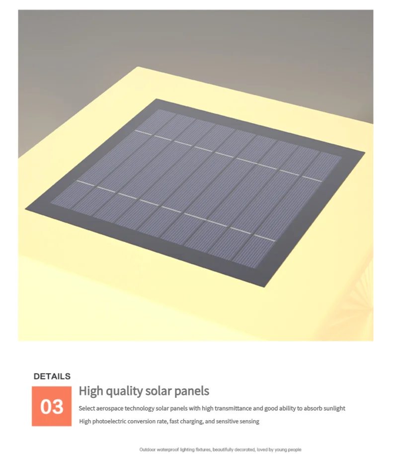 Modern Solar Outdoor Waterproof Decorations Door Post Atmosphere Light Yard Patio Pathway Courtyard Square Wall Pillar Light