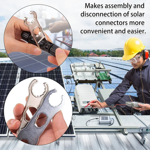 2 Pairs Solar Connector Wrench Aluminum Alloy Portable Solar Connector Spanner Solar Panel Cable Assembly and Disassembly Tool