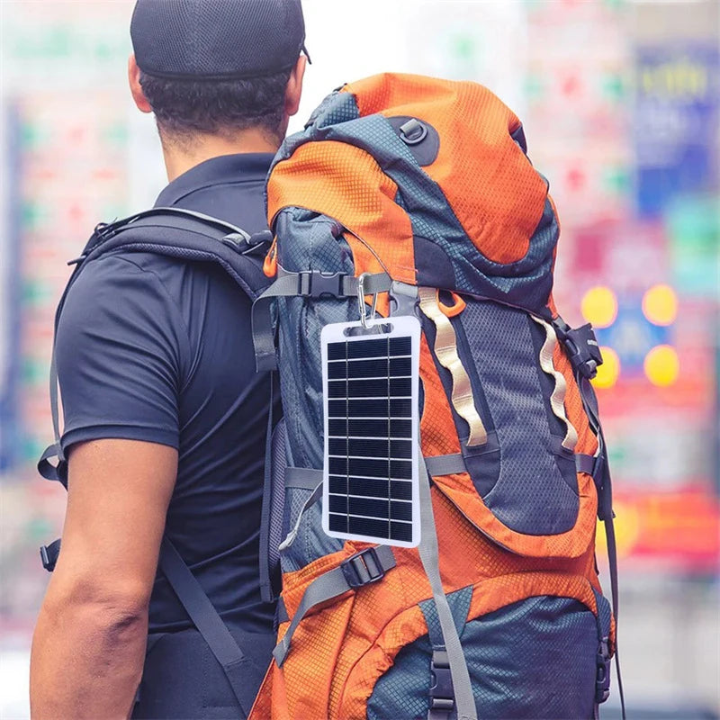 2W 5W Solar Panel With USB Waterproof Outdoor Hiking And Camping Portable Battery Mobile Phone Charging Bank Charging Panel 5V