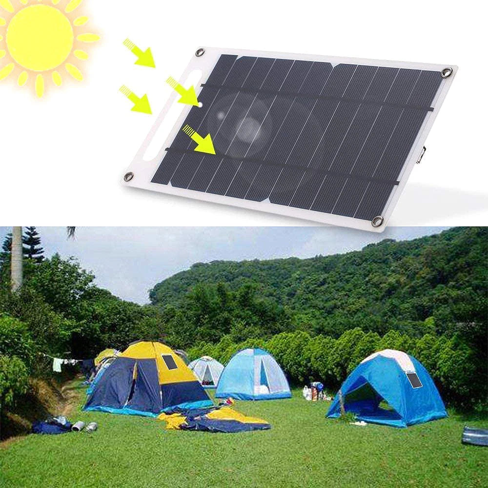 USB Solar Panel Outdoor 10W 5V Portable Solar Charger Pane Climbing Fast Charger Polysilicon Travel DIY Solar Charger Generator