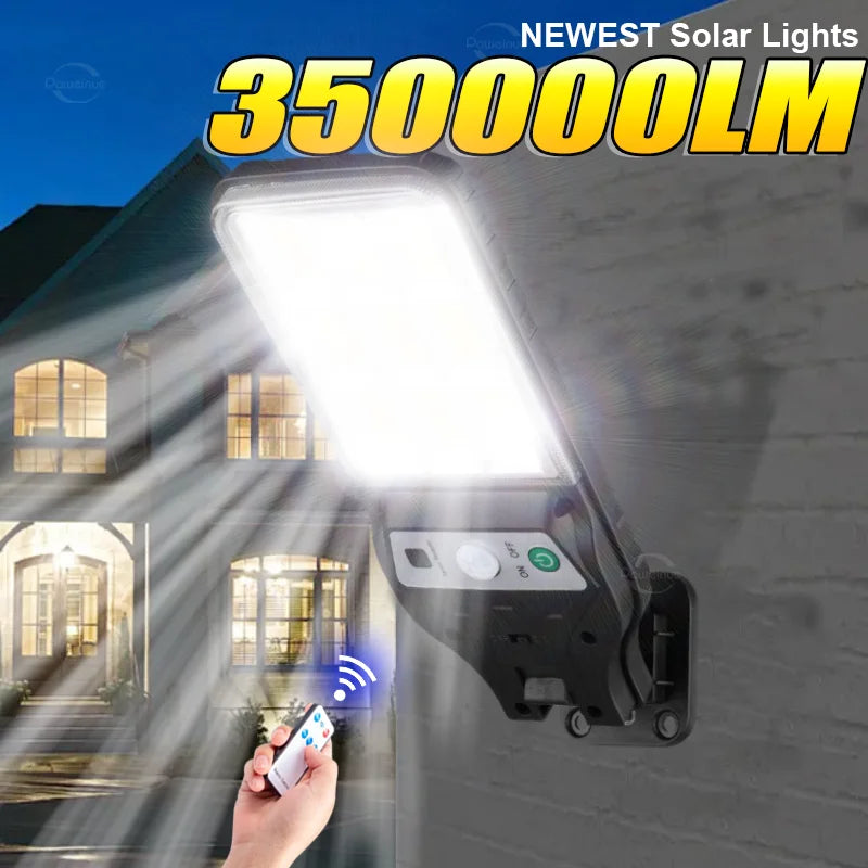 2025 350000LM Outdoor Solar Lights Motion Sensor Solar Waterproof Security Wall Lighting Garden Wall Courtyard Path Lighting