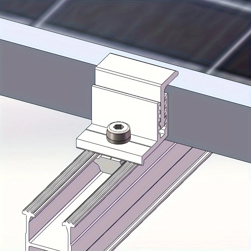 1 set of 4pcs Solar Panel Mounting Brackets Adjustable End Panel Clamp Aluminum Bracket For Solar Panel Photovoltaic Mounting