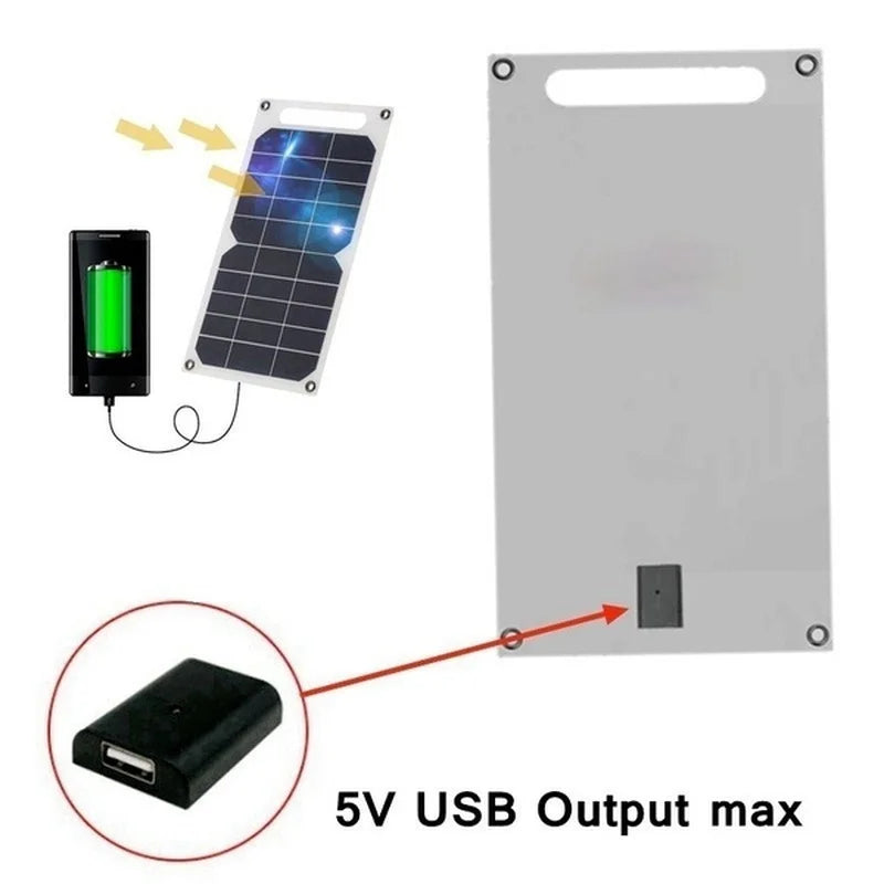 USB Solar Panel Outdoor 10W 5V Portable Solar Charger Pane Climbing Fast Charger Polysilicon Travel DIY Solar Charger Generator