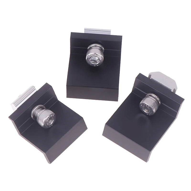 10pcs Solar Panel Mounting Fixing Clamp Adjustable Bracket End & Mid Clamp PV Panel Clip For Solar Panel PV Install Accessories