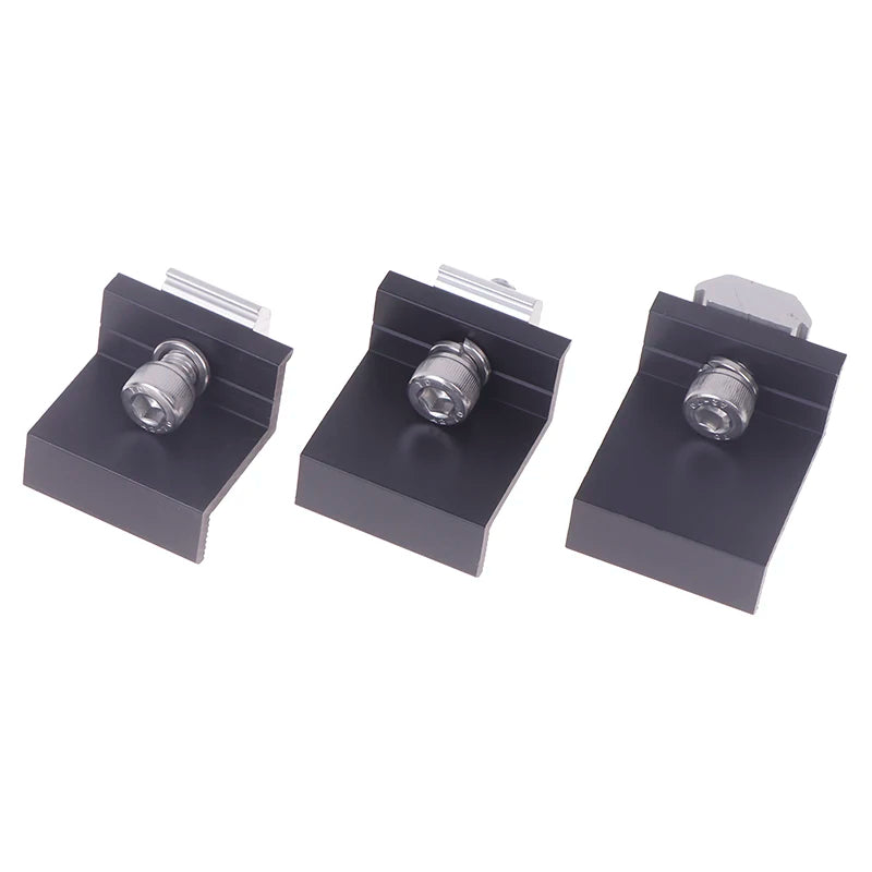 10pcs Solar Panel Mounting Fixing Clamp Adjustable Bracket End & Mid Clamp PV Panel Clip For Solar Panel PV Install Accessories