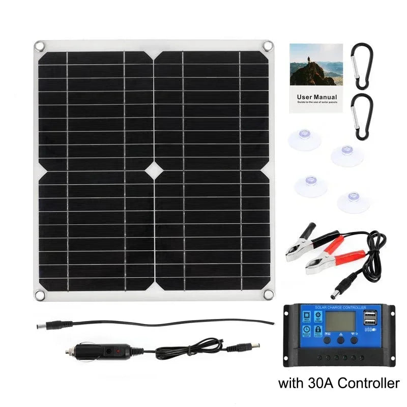 200W Solar Panel Kit With 60A Controller DC 18V Portable Solars Power Charger for Bank Battery Camping Car Boat RV Sola r Plate