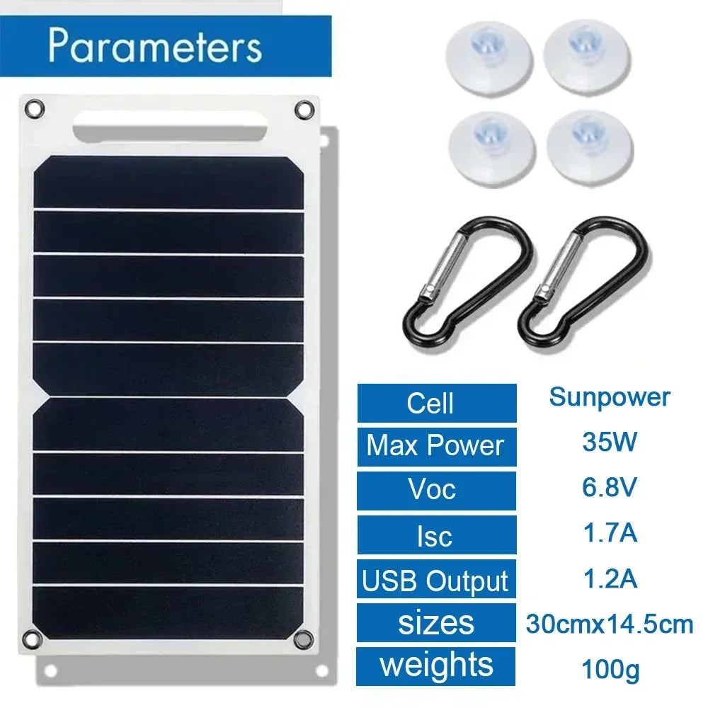 35W Foldable Solar Charger Dual USB with Smart Charge Tech for Power Bank,iPhone,Camping,RV,Emergency&Outdoor Travel Accessories