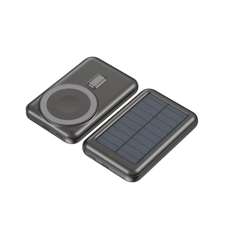 Solar Power Bank 10000mAh Magnetic Wireless Charger Magsafe Powerbank for iPhone 16 15 14 13 Mini Portable Charger Spare Battery