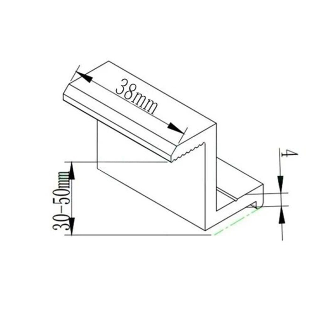 4Pcs End Clamp PV Solar Panel Mount Accessories PV End Clamp Aluminum Alloy Black Photovoltaic Bracket Side Pressure Block