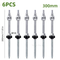 Solar Hanger Bolts Solar Panel Roof Mounting Screws 4/6pcs M10 Solar Accessories Photovoltaic Roof Bracket 304 Stainless Steel