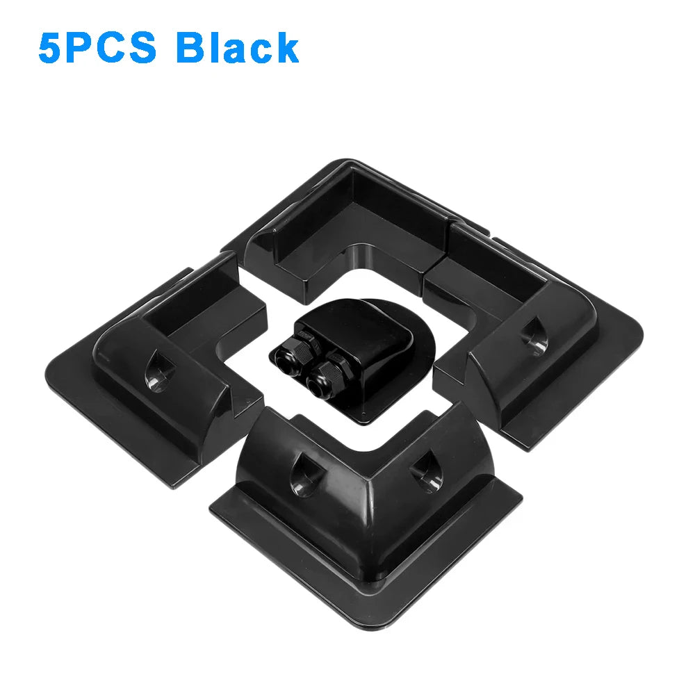 Solar Panel Mounting Fixing Bracket Kit Wire Box RV Roof Top Solar PV ABS Supporting Holder For Caravan Camper Boat Motorhomes