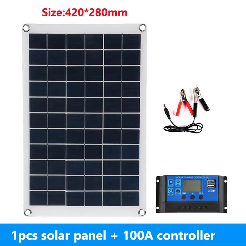 20W/H Solar Panel Kit Complete12V Polycrystalline Power Portable Outdoor Rechargeable Solar Cell Solar Generator for Home
