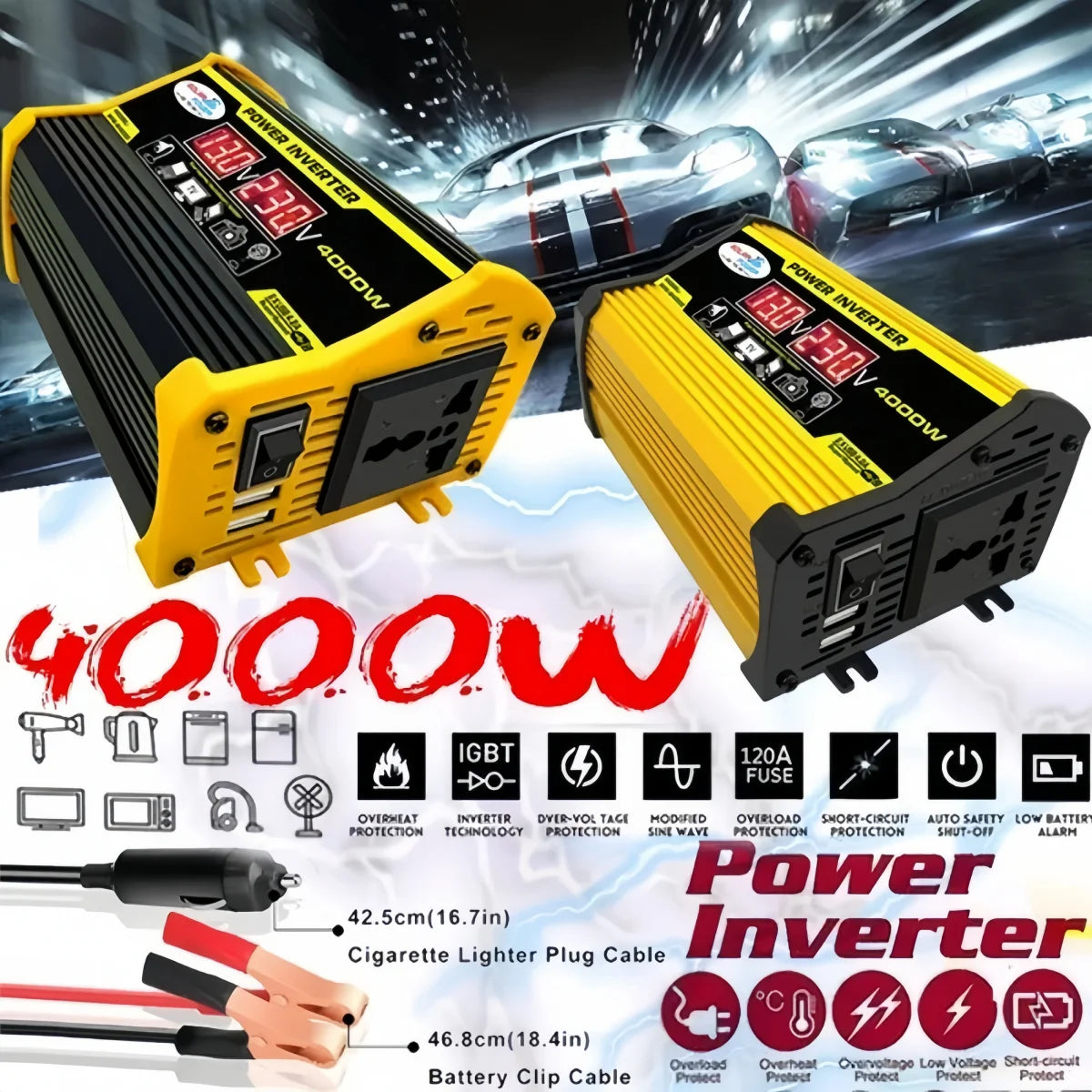 6KW 4KW Flexible Solar Panel Kit – 110V/220V Output, 12V Charger & Pure Sine Wave Inverter, Off-Grid Power for Home &  Outdoor