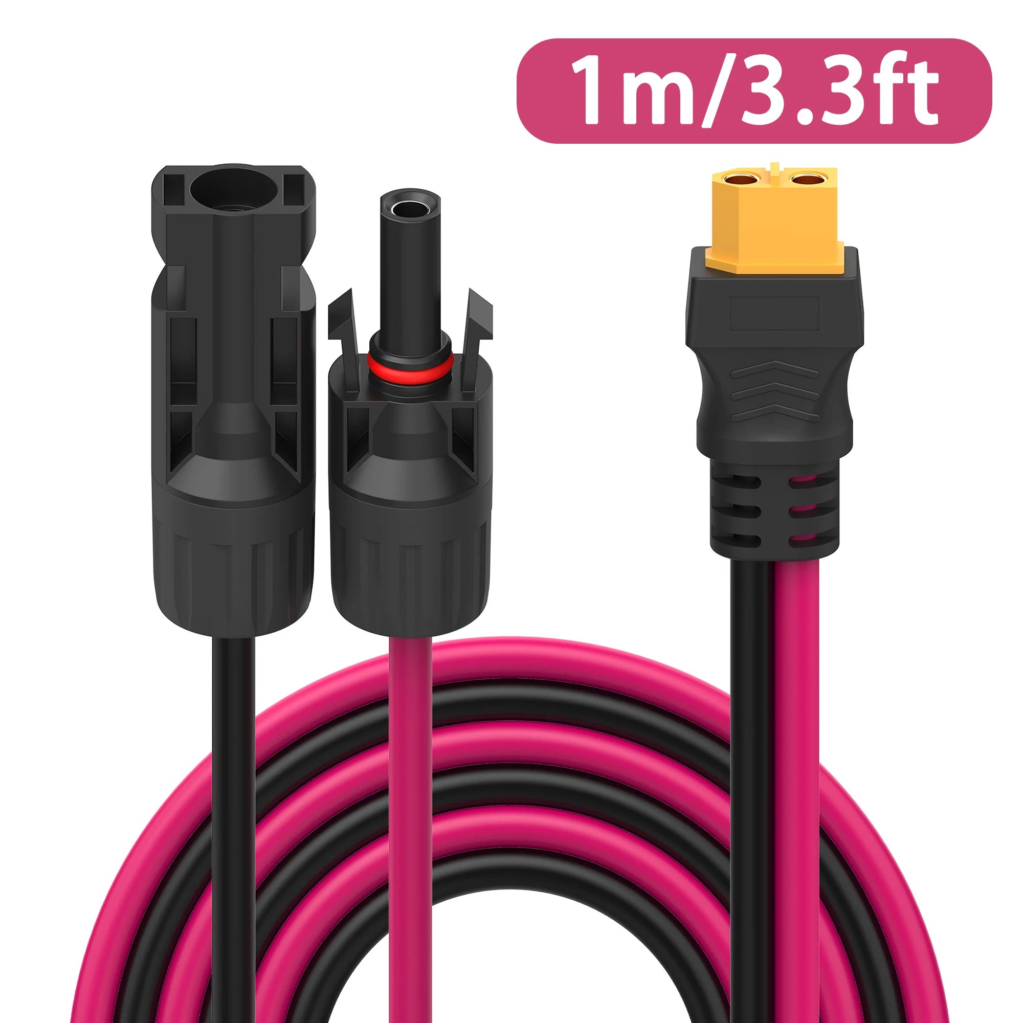 Solar to XT60 extension cable 12AWG 30A solar connector to XT60 adapter cable suitable for solar panel to portable power station