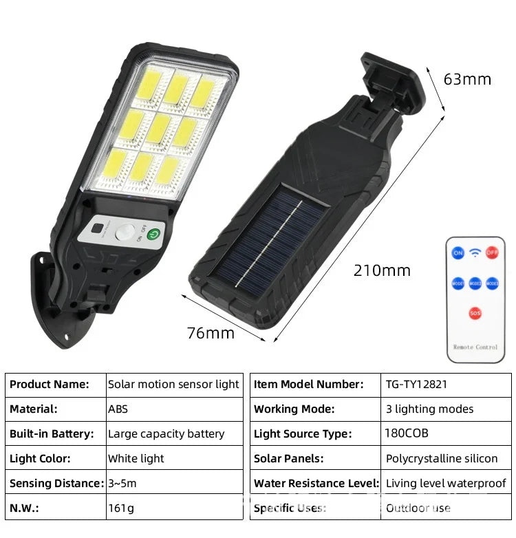 2025 350000LM Outdoor Solar Lights Motion Sensor Solar Waterproof Security Wall Lighting Garden Wall Courtyard Path Lighting