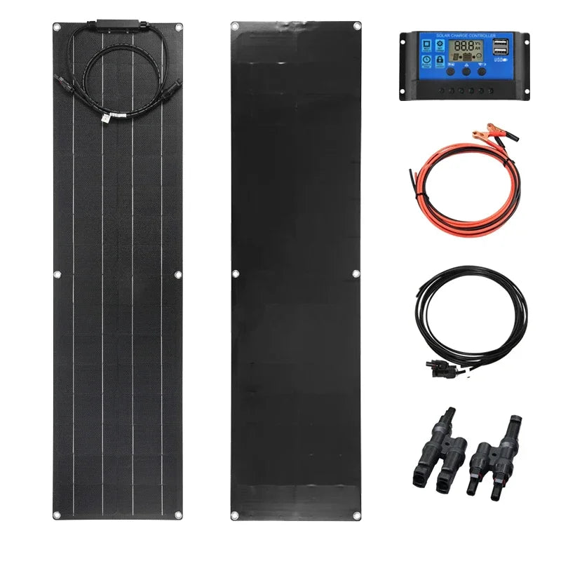 300 Watt Flexible Solar Panel Kit 12V 300W 600W High Efficiency Monocrystalline Silicon Cells PV Panels Solar Power System