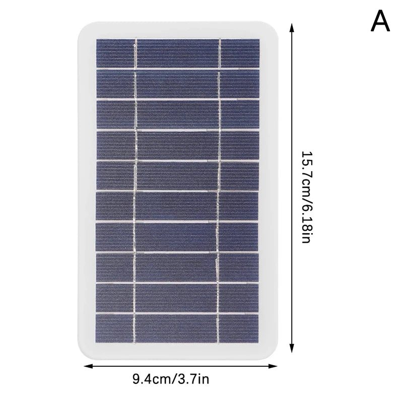 2W 5W Solar Panel With USB Waterproof Outdoor Hiking And Camping Portable Battery Mobile Phone Charging Bank Charging Panel 5V
