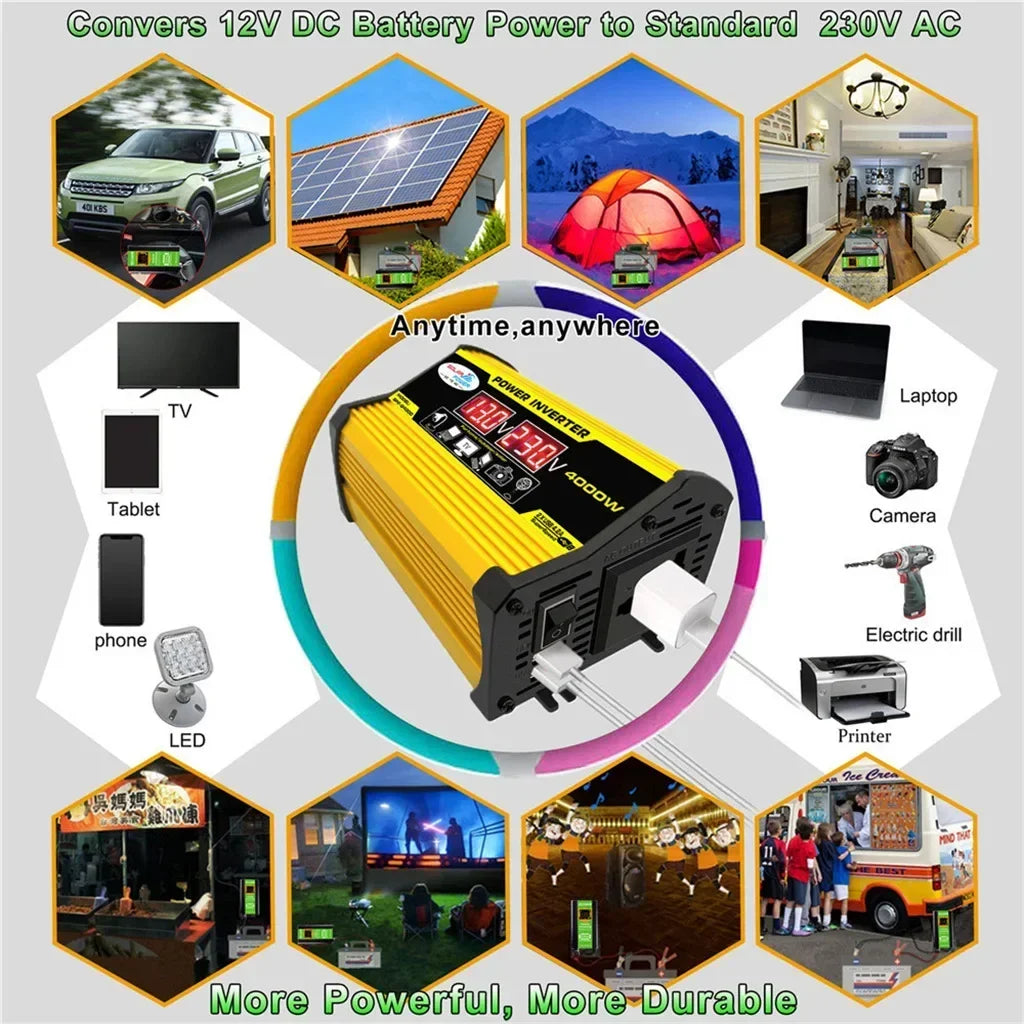 6000W Solar Panel Inverter Kit Solar Controller Waterpfoof Camping Solar Power 110V-220V Generation Intelligent Charging Board