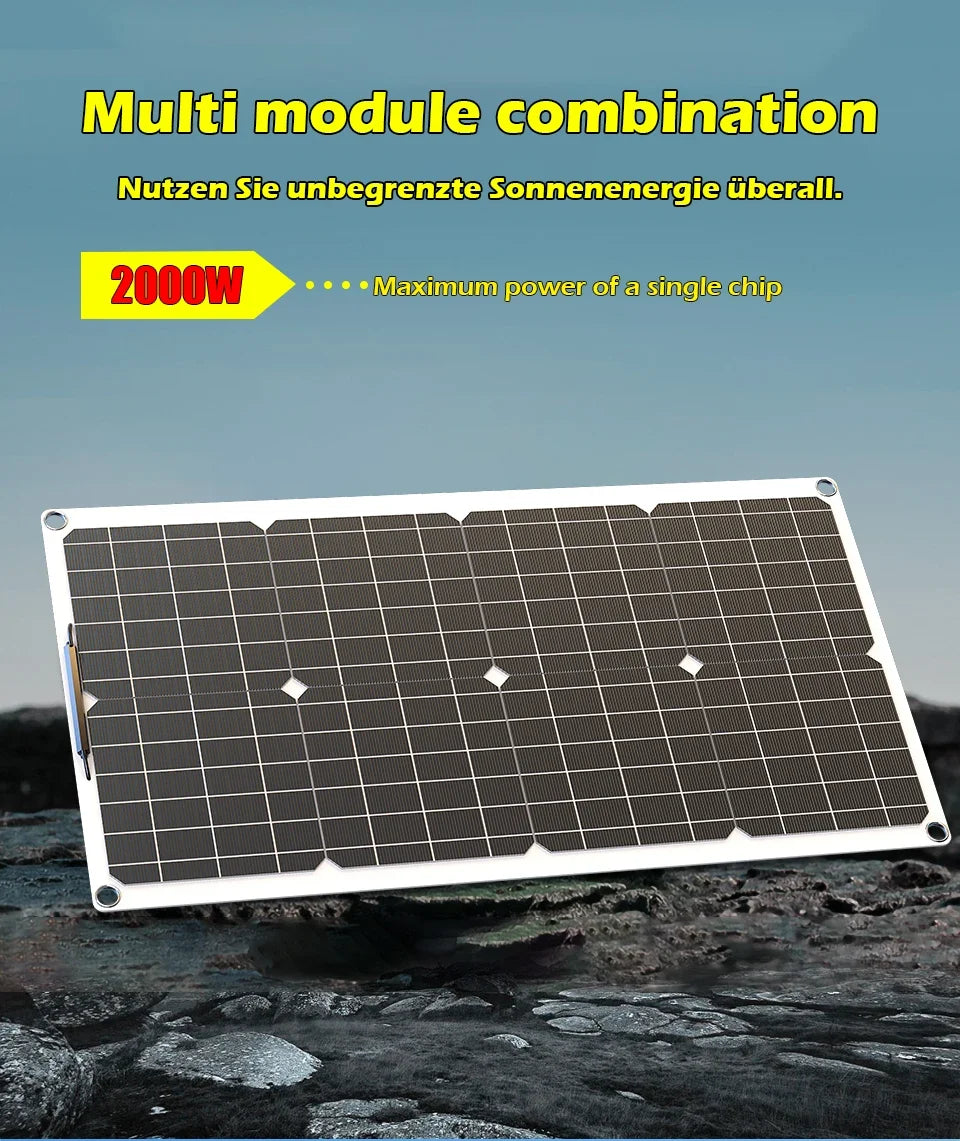 6KW 4KW Flexible Solar Panel Kit – 110V/220V Output, 12V Charger & Pure Sine Wave Inverter, Off-Grid Power for Home &  Outdoor