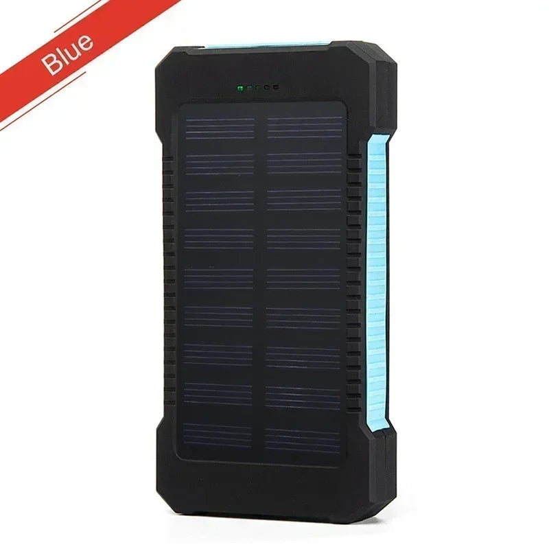 Solar Power Bank 100000mAh External Battery Portable Charger Waterproof Power Bank with SOS Flashlight for IPhone Xiaomi Huawei