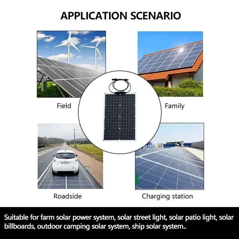 6KW 4KW Flexible Solar Panel Kit – 110V/220V Output, 12V Charger & Pure Sine Wave Inverter, Off-Grid Power for Home &  Outdoor