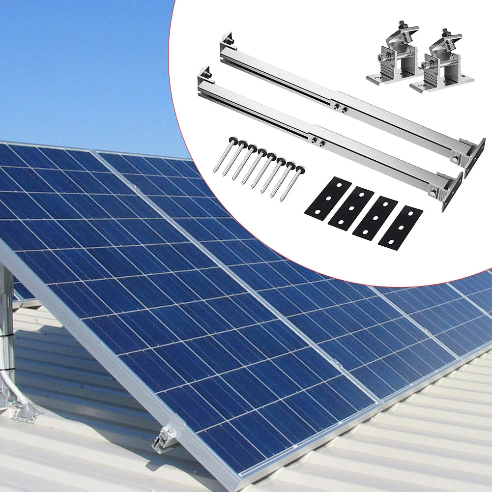 Solar Panel Foot Mount Adjustable Solar Panel Bracket 15-30 Degrees Solar Panel Mount Bracket Support Kit For RV Roof Boat