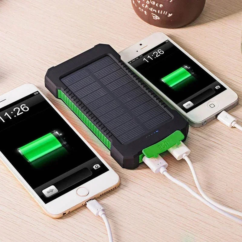 Solar Power Bank 100000mAh External Battery Portable Charger Waterproof Power Bank with SOS Flashlight for IPhone Xiaomi Huawei
