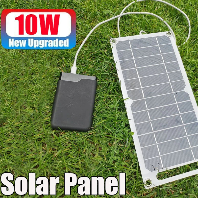 USB Solar Panel Outdoor 10W 5V Portable Solar Charger Pane Climbing Fast Charger Polysilicon Travel DIY Solar Charger Generator