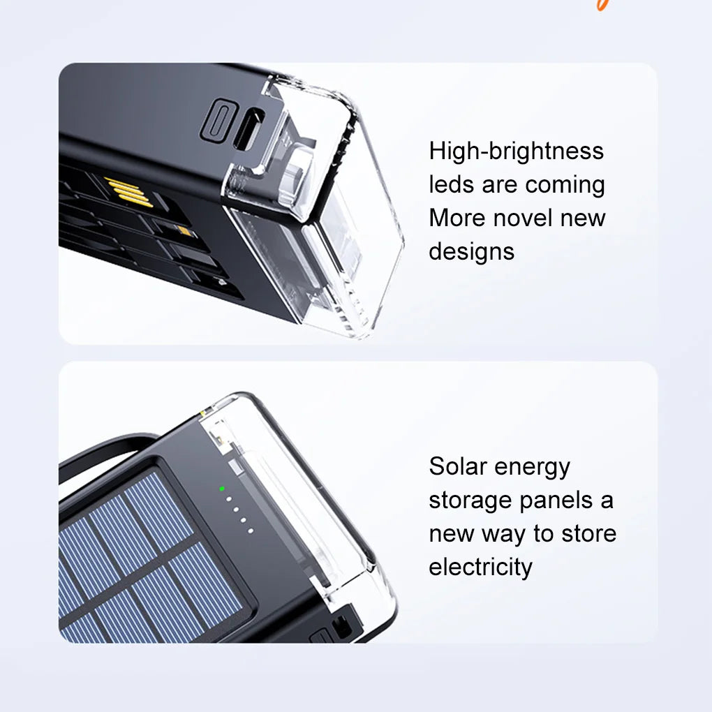 10000mAh Solar Power Bank Fast Charging Solar External Battery for Outdoor Travel Large Capacity Solar Powerbank