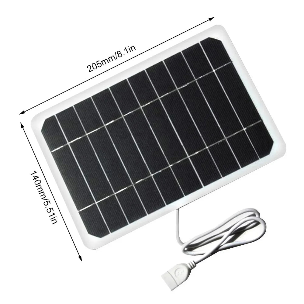 USB Solar Panel for Mobile Charging Outdoor 5W 5V Portable Solar Charger Waterproof Solar Charger With Wires for Bicycles Mobile