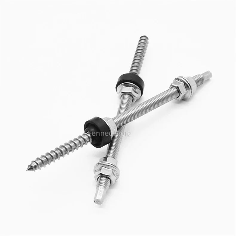 Solar Hanger Bolts Solar Panel Roof Mounting Screws 4/6pcs M10 Solar Accessories Photovoltaic Roof Bracket 304 Stainless Steel