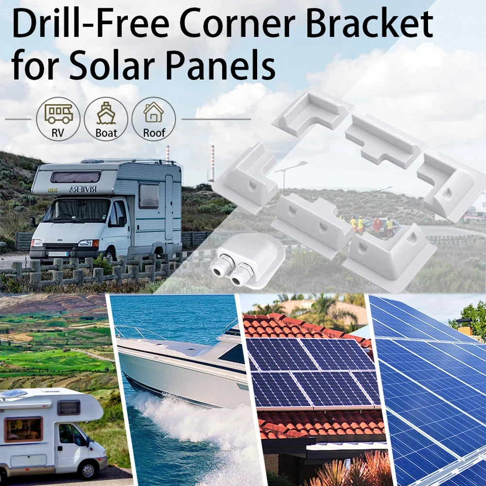 Solar Panel Mounting Fixing Bracket Kit Wire Box RV Roof Top Solar PV ABS Supporting Holder For Caravan Camper Boat Motorhomes